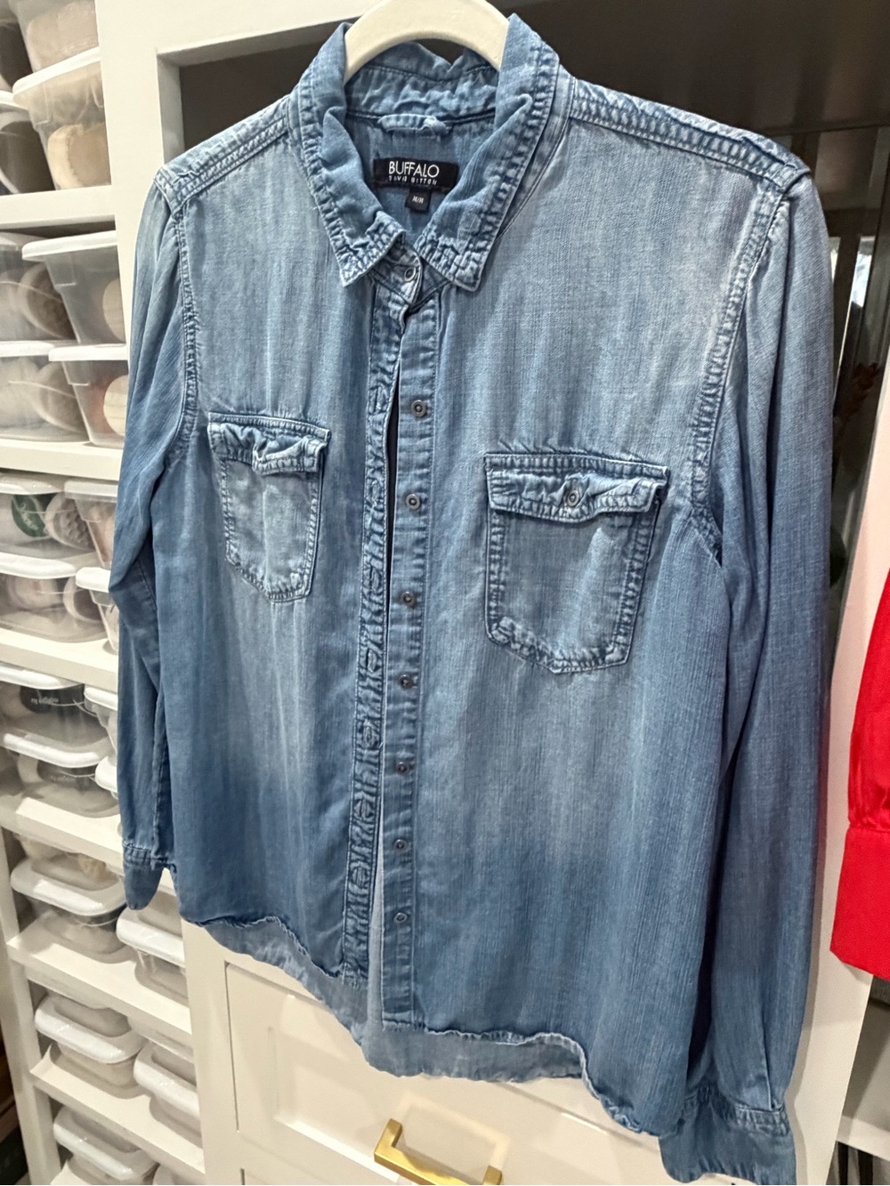 Buffalo David Bitton Women's Light Blue Denim Button-Down Shirt